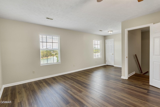 336 Perry Branch Way, Sevierville, TN 37876 - empty room featuring ceiling fan, dark wood finished floors, baseboards, and a textured ceiling