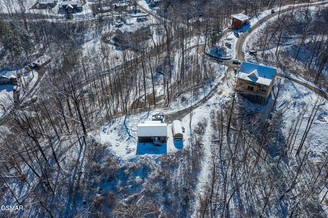 view of snowy aerial view