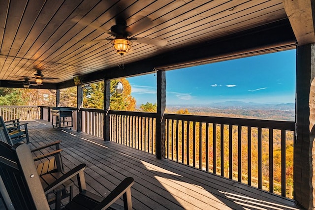 deck with ceiling fan