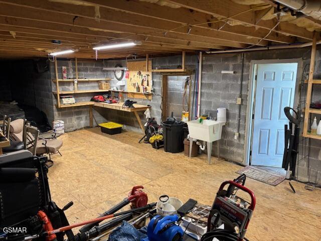 2257 Shinbone Rd, Sevierville, TN 37876 - unfinished basement with a sink