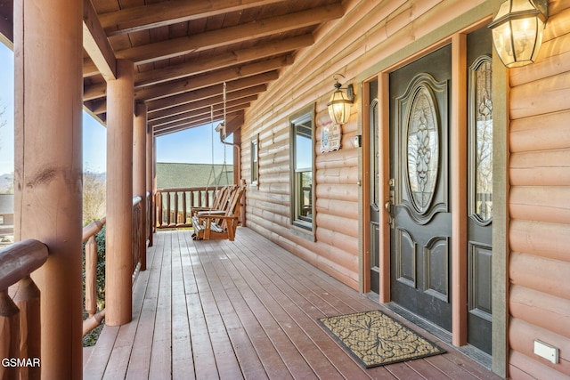 view of wooden deck