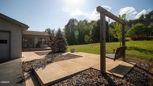 view of patio featuring french doors