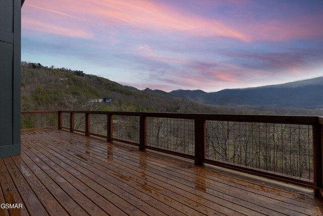 3540 Mountain Tyme Way, Sevierville, TN 37862 - deck at dusk featuring a mountain view