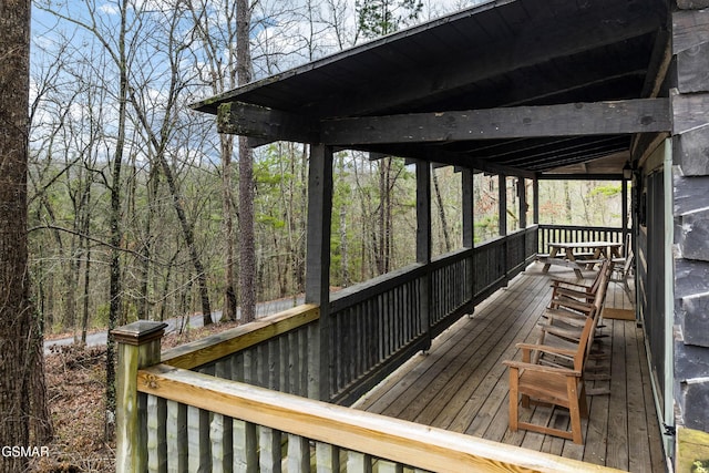 view of wooden deck