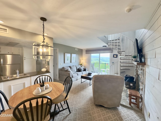 3710 Weber Rd Unit E306, Gatlinburg, TN 37738 - dining space featuring stairway and wooden walls