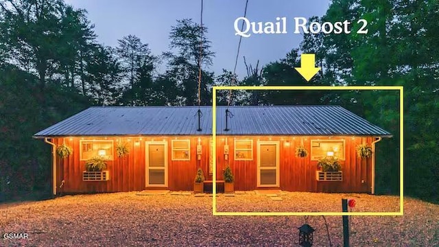 122 Quail Roost Dr, Cosby, TN 37722 - view of front of house featuring board and batten siding and a metal roof