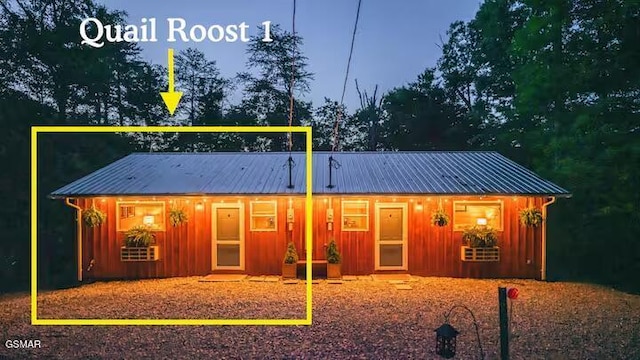 122 Quail Roost Dr, Cosby, TN 37722 - view of front facade featuring board and batten siding and a metal roof
