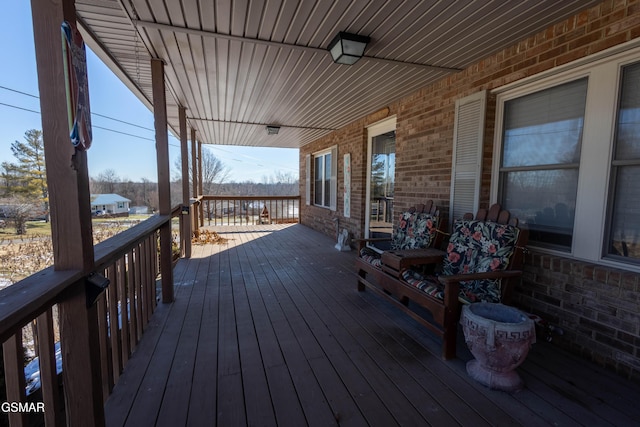 deck featuring covered porch