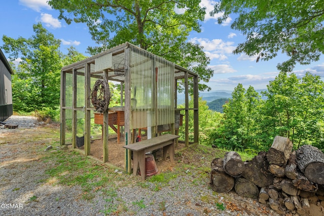 4091 Camp Hollow Rd, Sevierville, TN 37876 - view of greenhouse featuring a mountain view