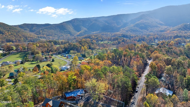 aerial view featuring a mountain view