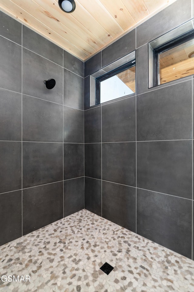 bathroom featuring a tile shower