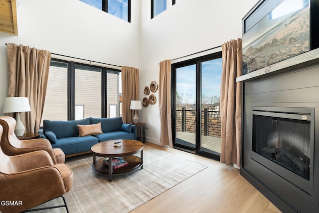 living room with light wood-type flooring