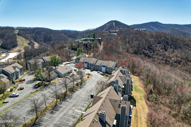 aerial view featuring a mountain view