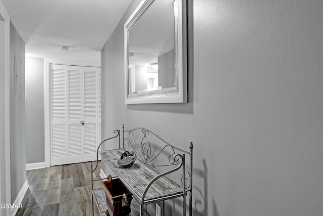 corridor featuring hardwood / wood-style flooring