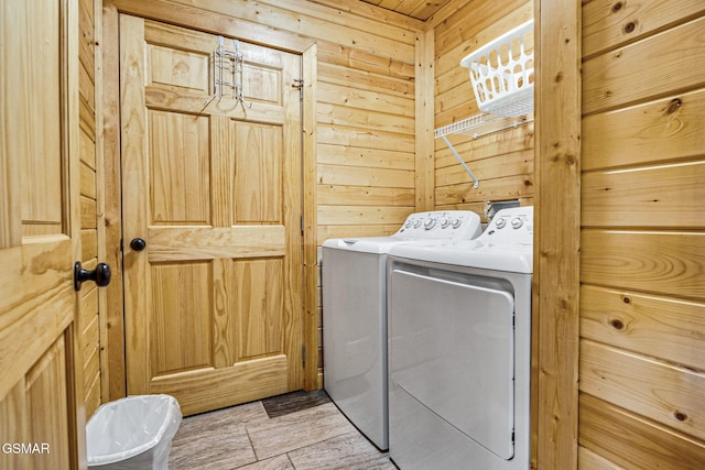 1792 Paulas Huskey Cir, Sevierville, TN 37876 - laundry room with independent washer and dryer and wooden walls