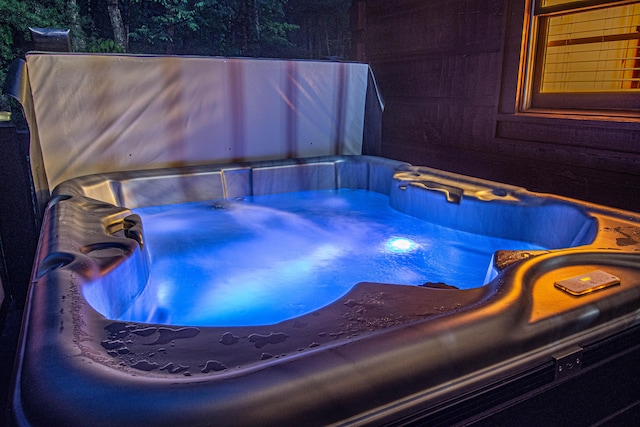 exterior details with a jacuzzi