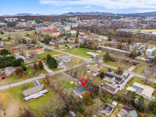 bird's eye view featuring a mountain view