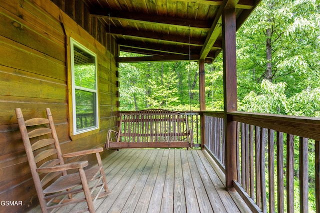view of wooden deck