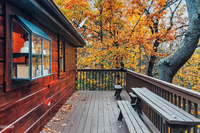 view of wooden deck
