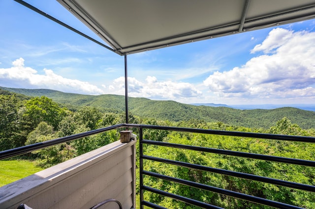 balcony with a mountain view