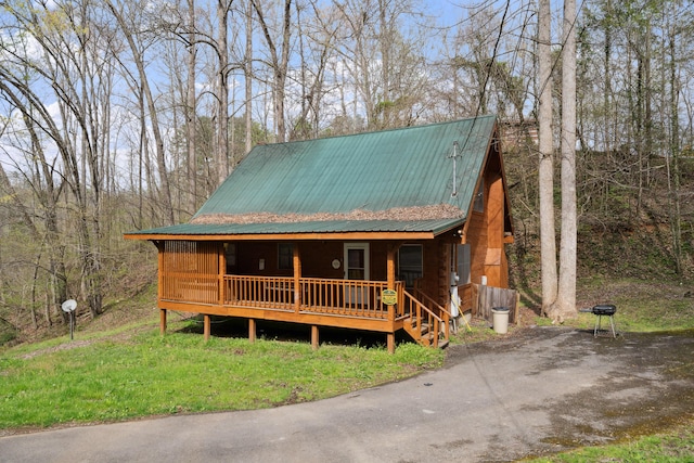view of front of house with metal roof