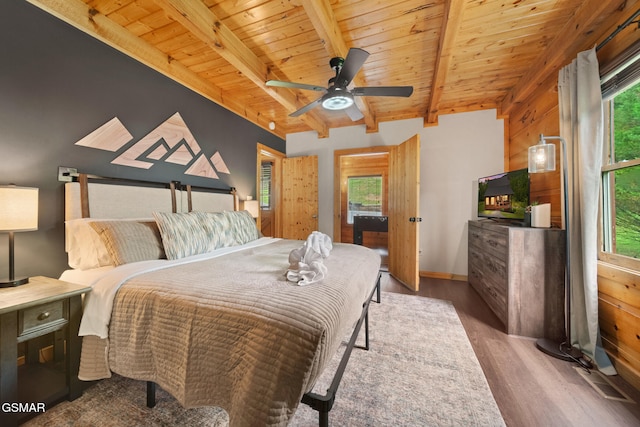 3955 Millers Ridge Way, Sevierville, TN 37862 - bedroom featuring a wood ceiling with exposed beams and wood finished floors