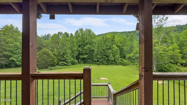 3955 Millers Ridge Way, Sevierville, TN 37862 - deck with a yard and a view of trees