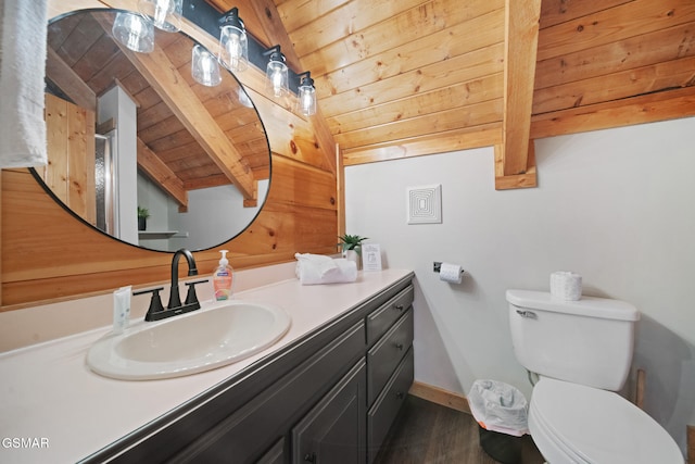 3955 Millers Ridge Way, Sevierville, TN 37862 - bathroom with wood ceiling, vanity, and wood finished floors