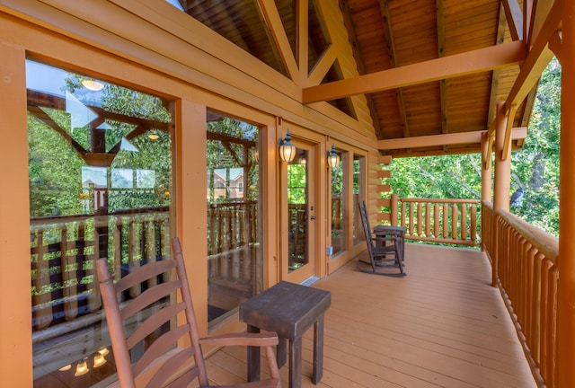 view of wooden deck