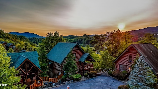 exterior space with a mountain view