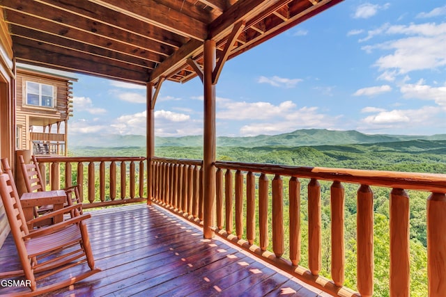 2513 Look Afar View Dr, Sevierville, TN 37876 - wooden terrace with a mountain view