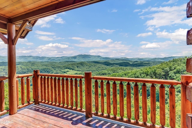 2513 Look Afar View Dr, Sevierville, TN 37876 - deck featuring a mountain view and a wooded view
