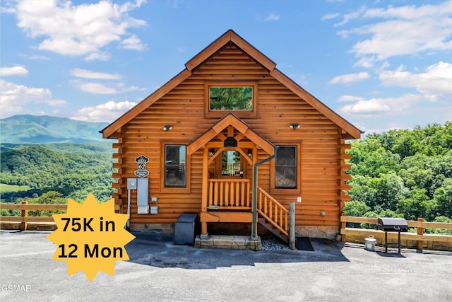 2513 Look Afar View Dr, Sevierville, TN 37876 - log cabin featuring log exterior and a mountain view