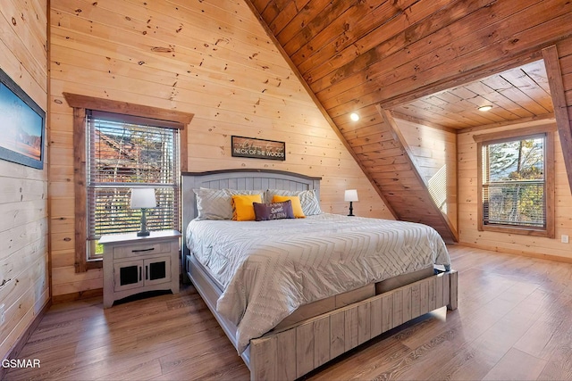 2229 Legend Dr, Sevierville, TN 37876 - bedroom with wood walls, wood finished floors, and wooden ceiling