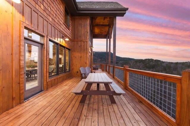 view of deck at dusk