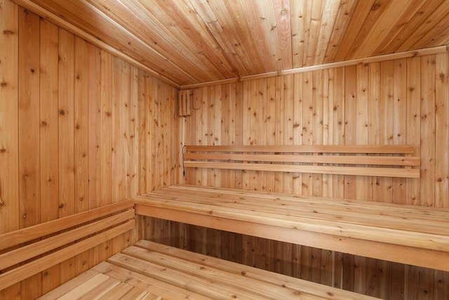 view of sauna