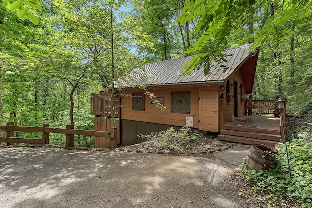 view of front of property featuring a deck