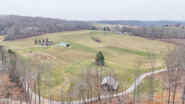 bird's eye view with a rural view