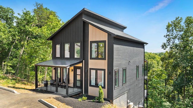 exterior space featuring covered porch