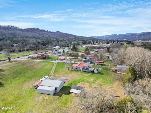 aerial view featuring a mountain view