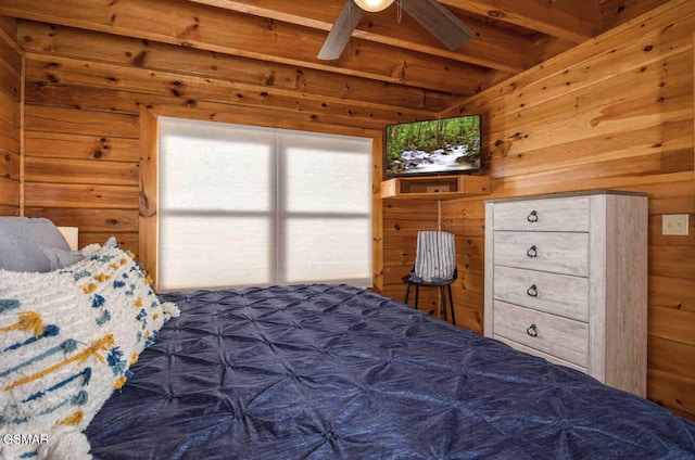 2412 Breezey Ridge Dr, Sevierville, TN 37876 - bedroom with wood walls and beamed ceiling