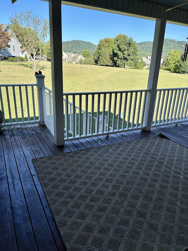 deck with a yard