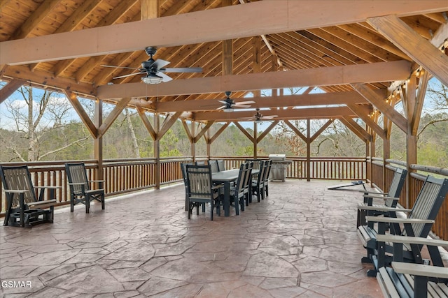 3316 Grace Way, Sevierville, TN 37876 - view of patio / terrace featuring a gazebo, ceiling fan, and outdoor dining space