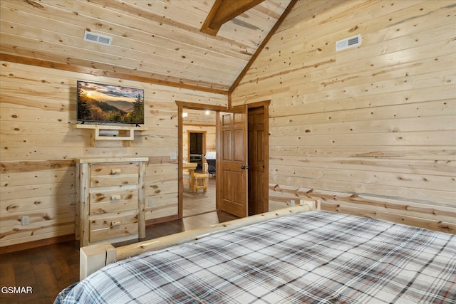 3316 Grace Way, Sevierville, TN 37876 - bedroom featuring wooden walls, wood finished floors, and wooden ceiling