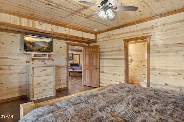 3316 Grace Way, Sevierville, TN 37876 - bedroom featuring wood ceiling, wooden walls, and wood finished floors