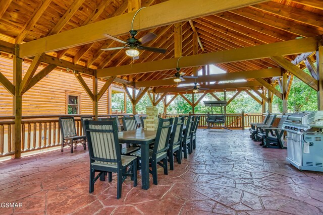 3316 Grace Way, Sevierville, TN 37876 - view of patio with a gazebo, ceiling fan, and a grill