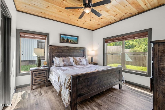 1105 Center St # 3, Sevierville, TN 37862 - bedroom with wood finished floors, wood ceiling, ceiling fan, and ornamental molding