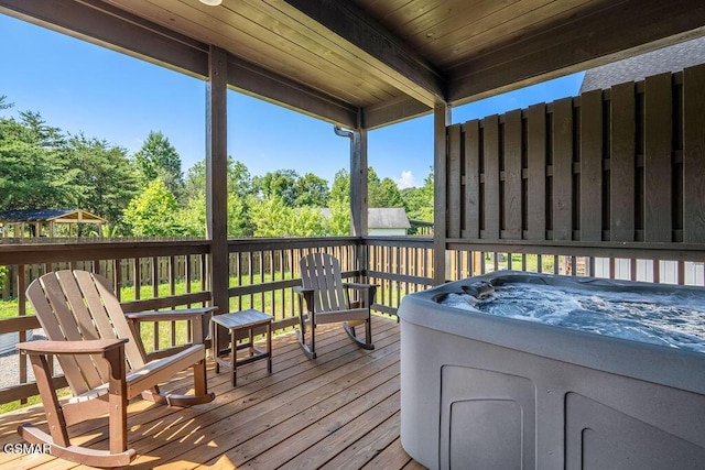 1105 Center St # 3, Sevierville, TN 37862 - wooden deck with a hot tub