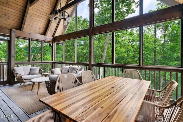4427 Stackstone Rd, Sevierville, TN 37862 - sunroom featuring an outdoor hangout area and outdoor dining space