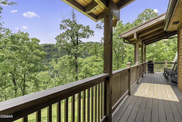 4427 Stackstone Rd, Sevierville, TN 37862 - wooden deck with a grill and a view of trees